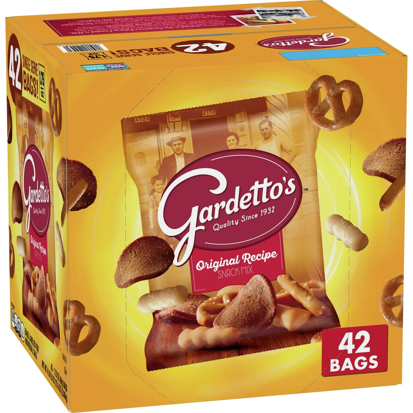 Gardetto's Snack Party Mix, Original Recipe, Multipack Pub Mix Bags, 42 ct